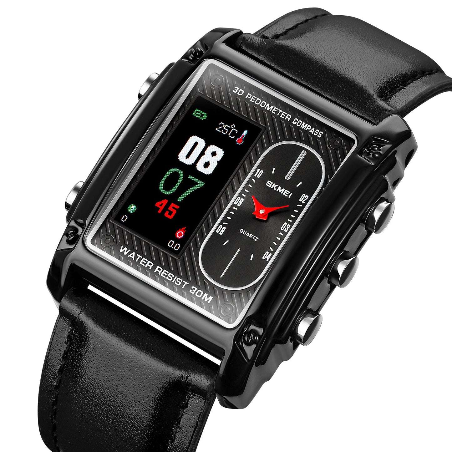 Original Skmei 1868 Boys New Style Design Famous Watch Digital Analog Mens Wrist Watches for Men Luxury Watch - Without Box - Black With Golden Case