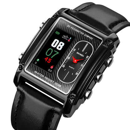 Original Skmei 1868 Boys New Style Design Famous Watch Digital Analog Mens Wrist Watches for Men Luxury Watch - Without Box - Black With Golden Case